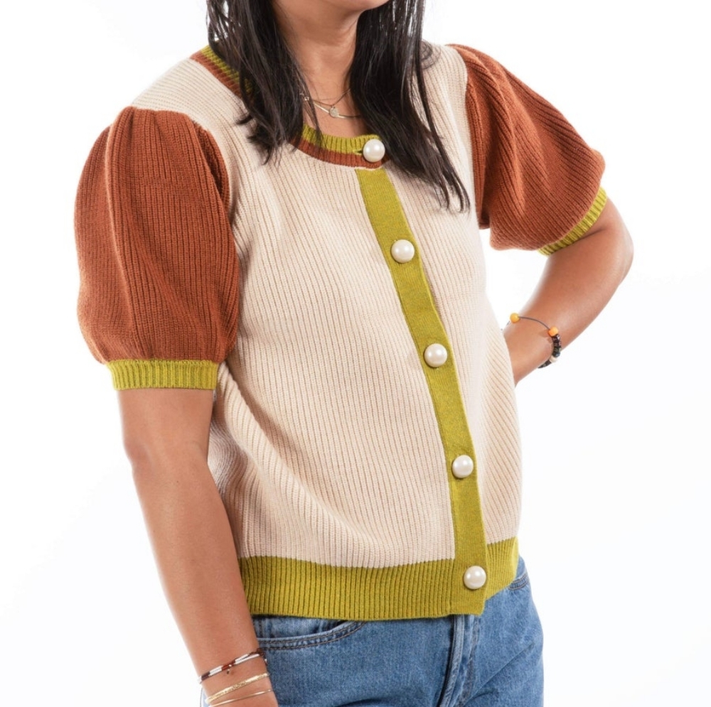 Saint Geraldine Graham Cardigan Top in Varsity